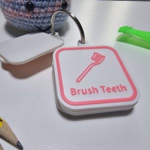 Brush Teeth visual communication tag for structured morning routine support.