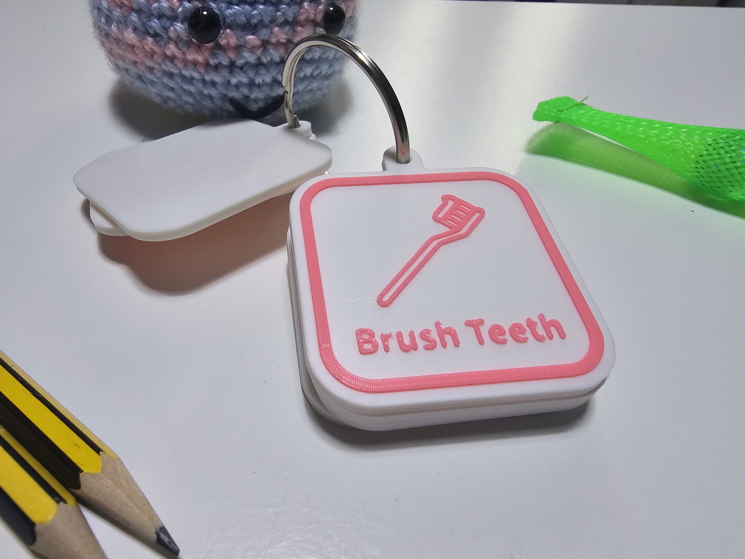 Brush Teeth visual communication tag for structured morning routine support.