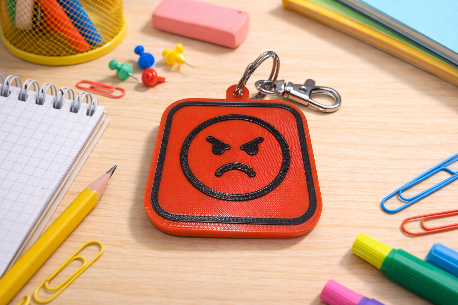 Red angry emotion tag used to communicate frustration or anger