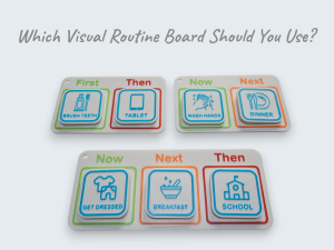 comparison first then board vs now next then board autism visual routine
