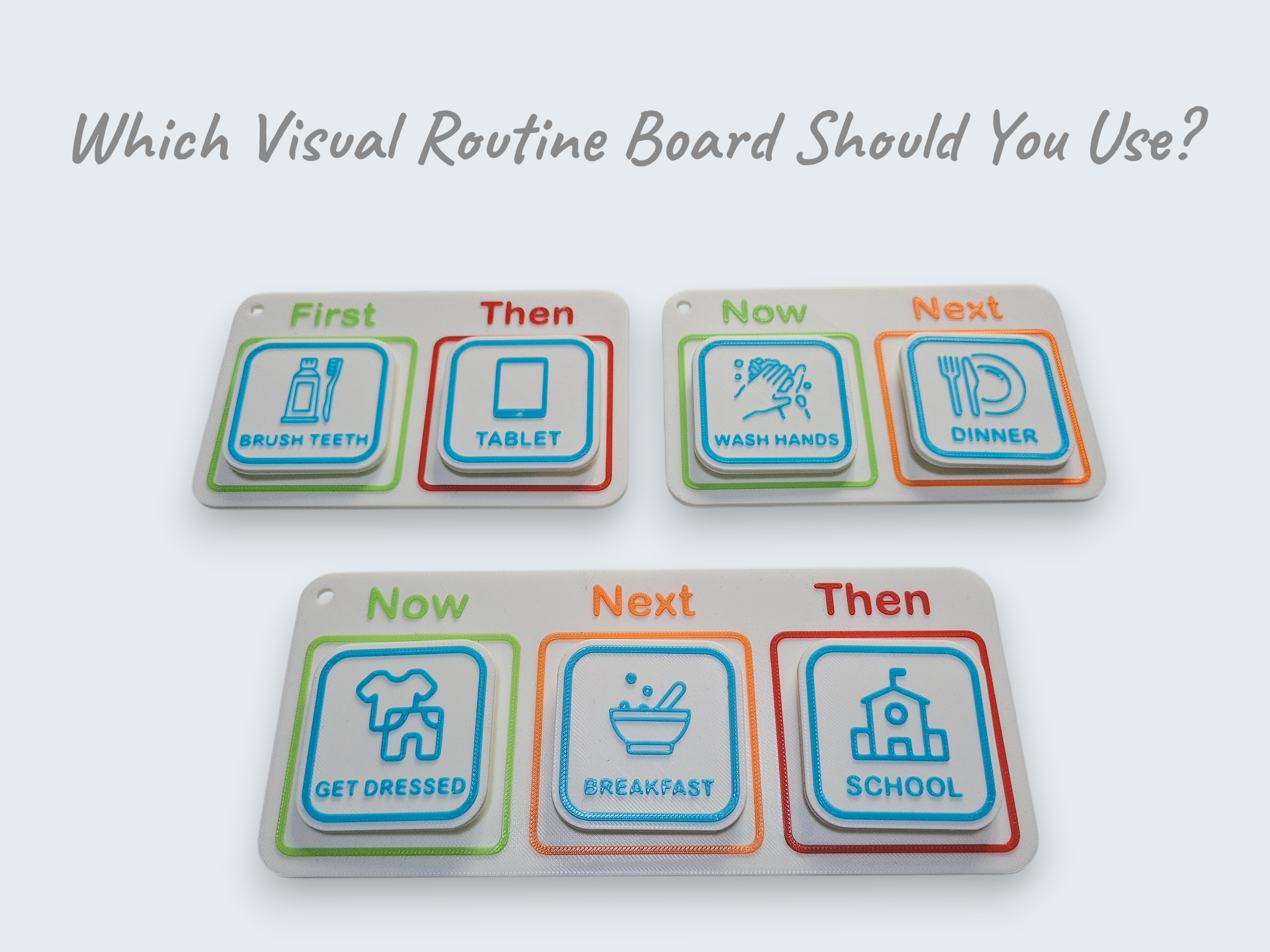 comparison first then board vs now next then board autism visual routine